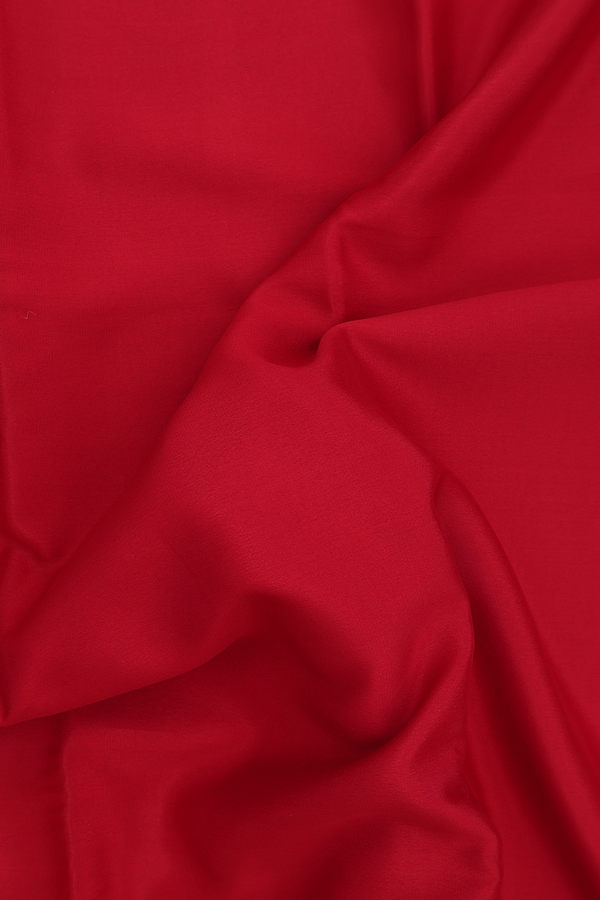 Mysore Silk Saree In Scarlet Red With Contrast Border