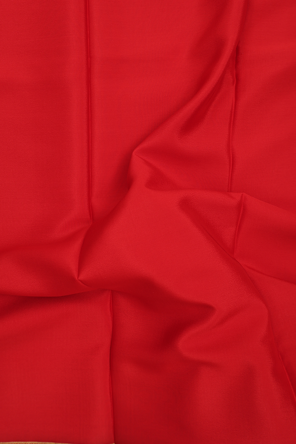 Mysore Silk Saree In Ruby Red With Contrast Border