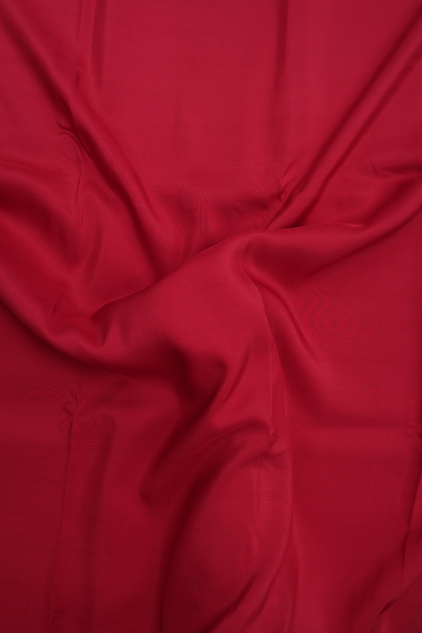 Mysore Silk Saree In Ruby Red With Contrast Border