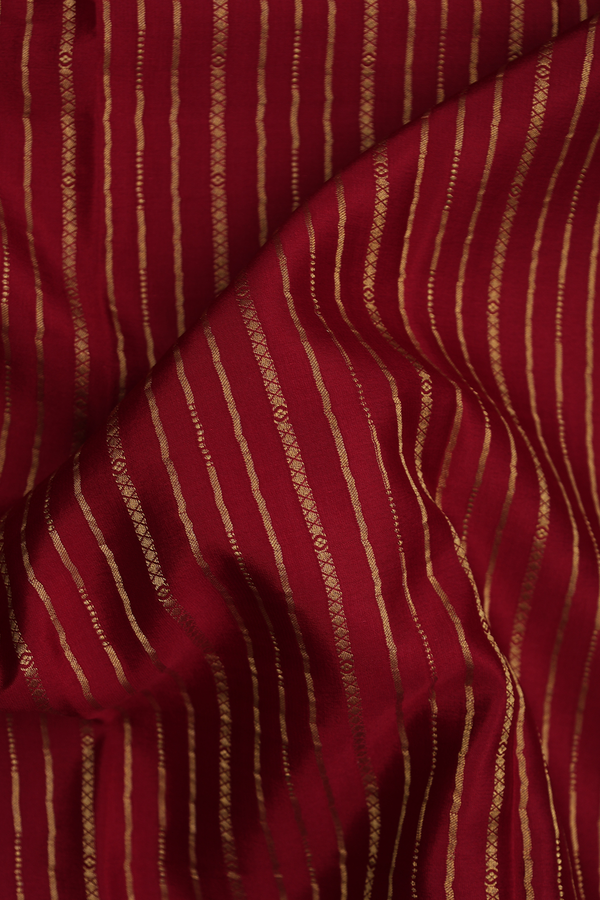 Mysore Silk Saree In Ruby Red With Stripes Design