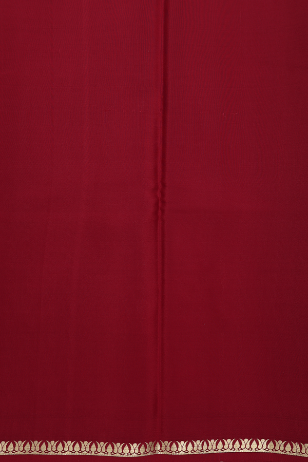 Mysore Silk Saree In Ruby Red With Zari Border