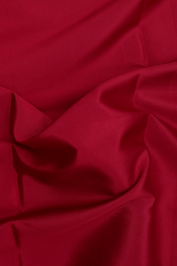 Mysore Silk Saree In Ruby Red With Zari Border