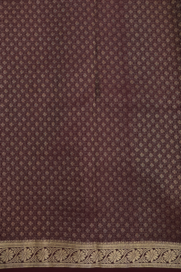 Mysore Silk Saree In Rust Orange With Checks Design