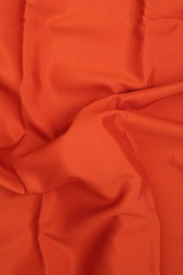 Mysore Silk Saree In Rust Orange With Twill Weave Border