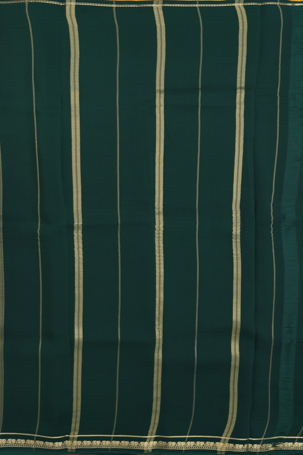 Mysore Silk Saree In Saffron Yellow With Contrast Border