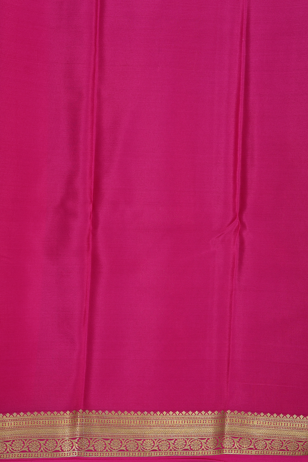 Mysore Silk Saree In Saffron Yellow With Contrast Border