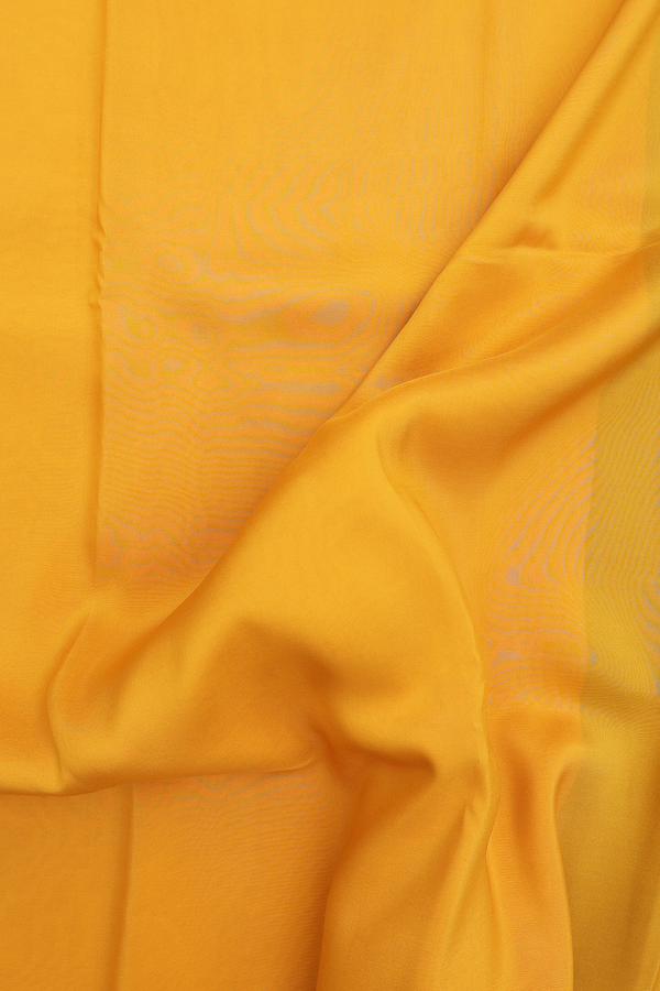 Mysore Silk Saree In Saffron Yellow With Contrast Border