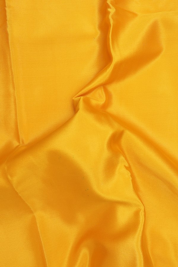 Mysore Silk Saree In Saffron Yellow With Contrast Border