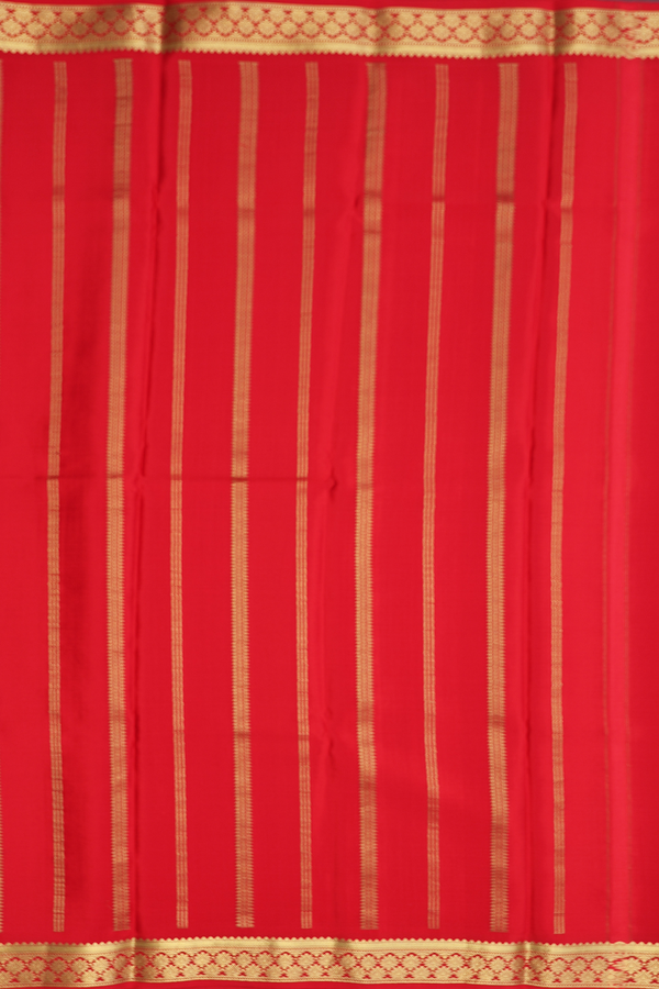 Mysore Silk Saree In Scarlet Red With Checks Design