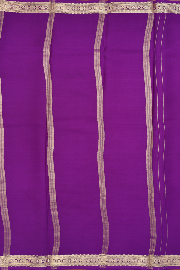 Mysore Silk Saree In Scarlet Red With Contrast Border
