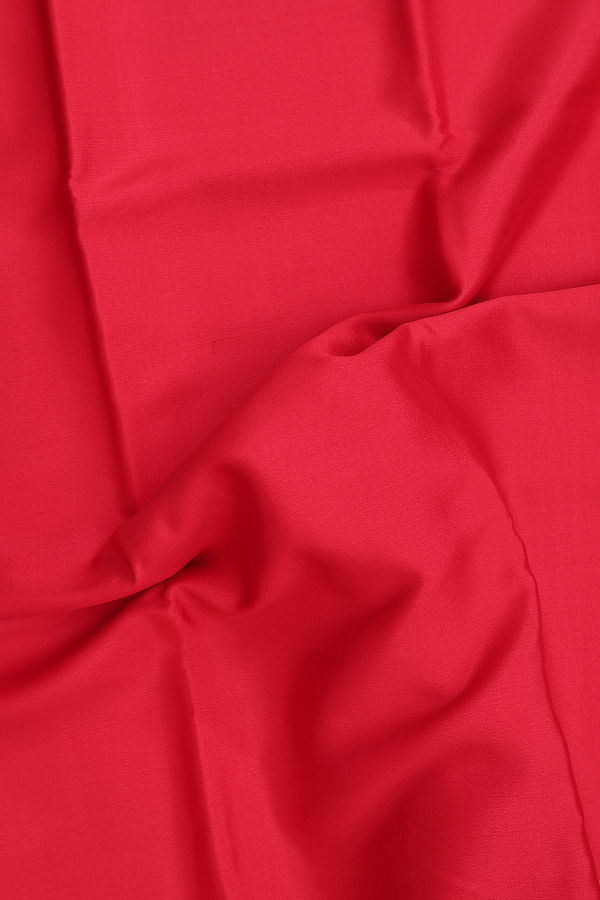 Mysore Silk Saree In Scarlet Red With Zari Border