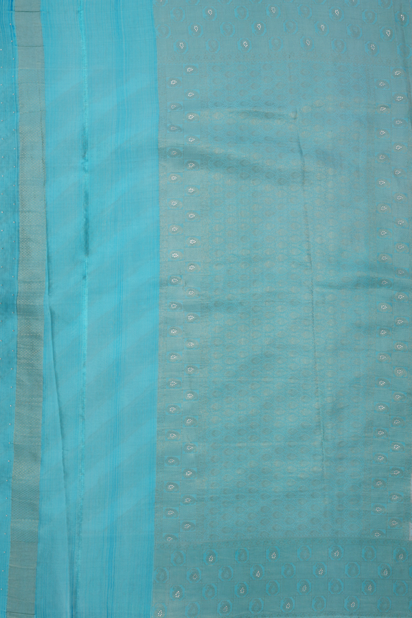Mysore Silk Saree In Shades Of Blue With Diagonal Design