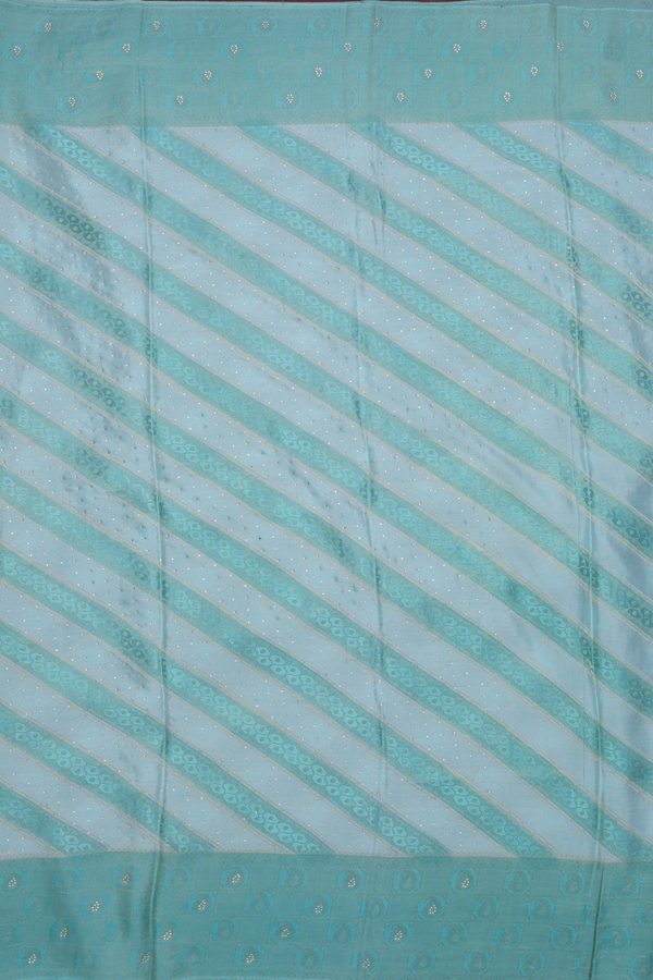 Mysore Silk Saree In Shades Of Blue With Diagonal Design