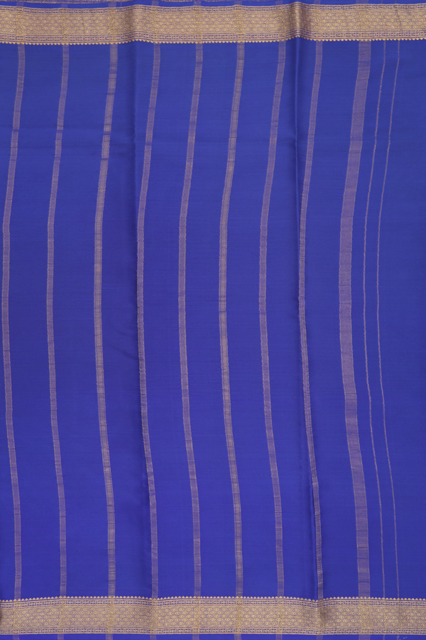 Mysore Silk Saree In Shades Of Blue With Stripes Design