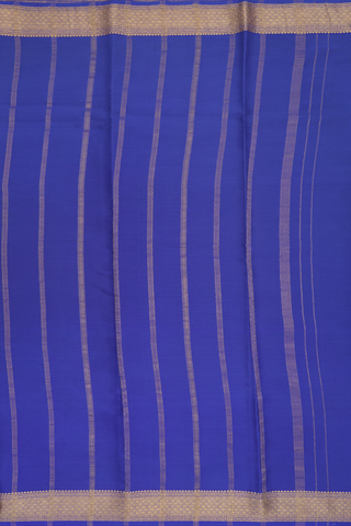 Mysore Silk Saree In Shades Of Blue With Stripes Design