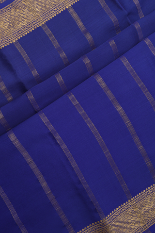 Mysore Silk Saree In Shades Of Blue With Stripes Design
