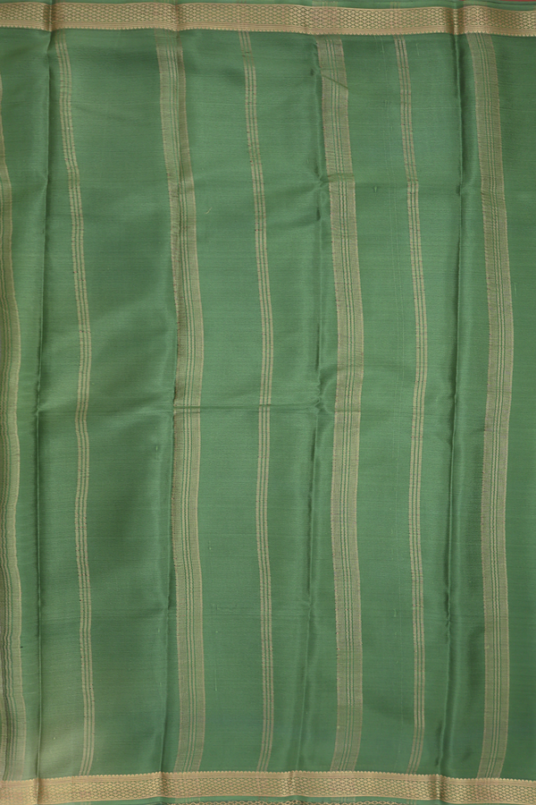 Mysore Silk Saree In Shades Of Green With Stripes Design