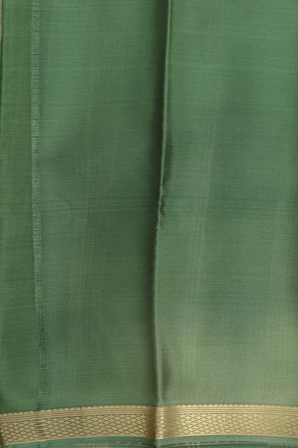 Mysore Silk Saree In Shades Of Green With Stripes Design