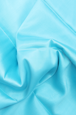 Mysore Silk Saree In Sky Blue With Contrast Border