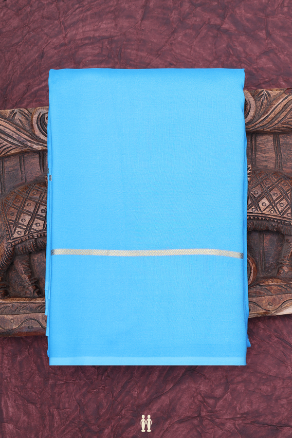 Mysore Silk Saree In Sky Blue With Light Weight