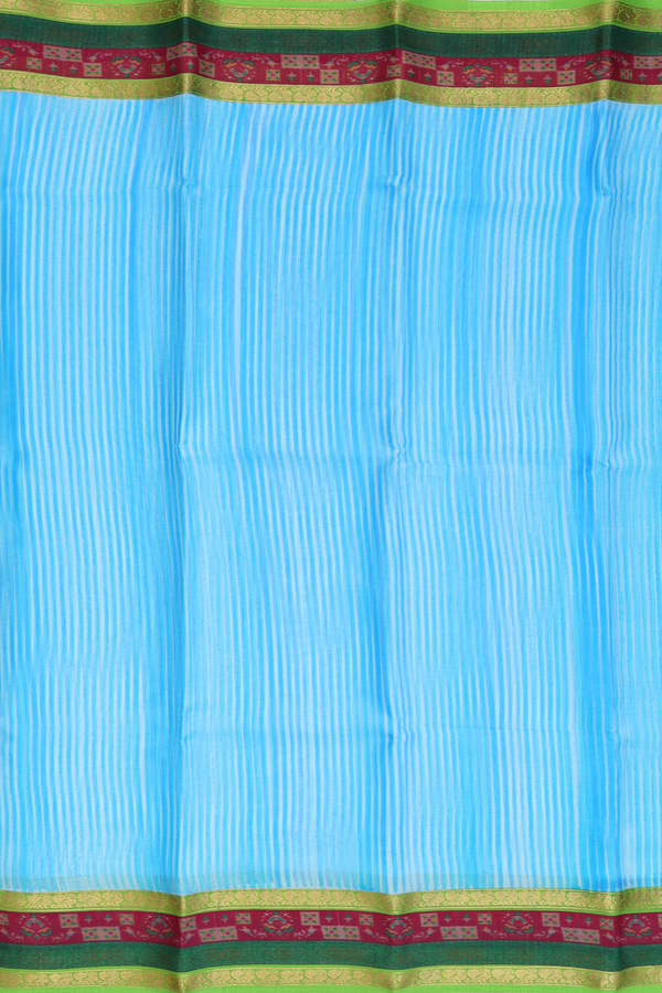 Mysore Silk Saree In Sky Blue With Stripes Design