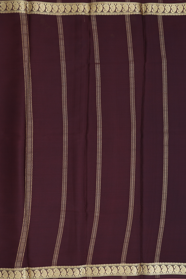 Mysore Silk Saree In Spiced Orange With Contrast Border