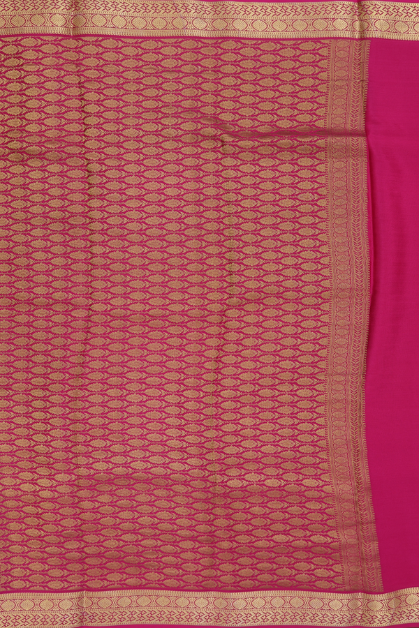 Mysore Silk Saree In Steel Blue With Zari Buttis