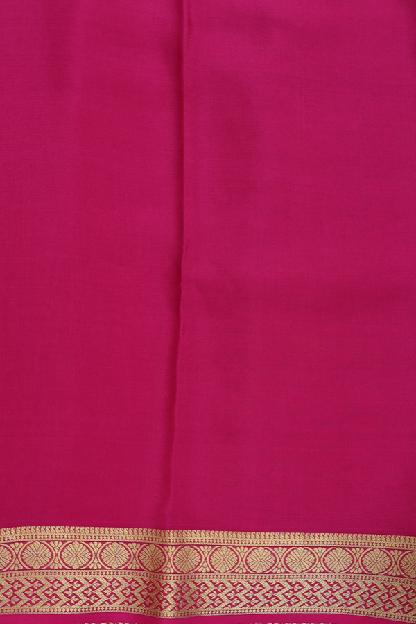 Mysore Silk Saree In Steel Blue With Zari Buttis