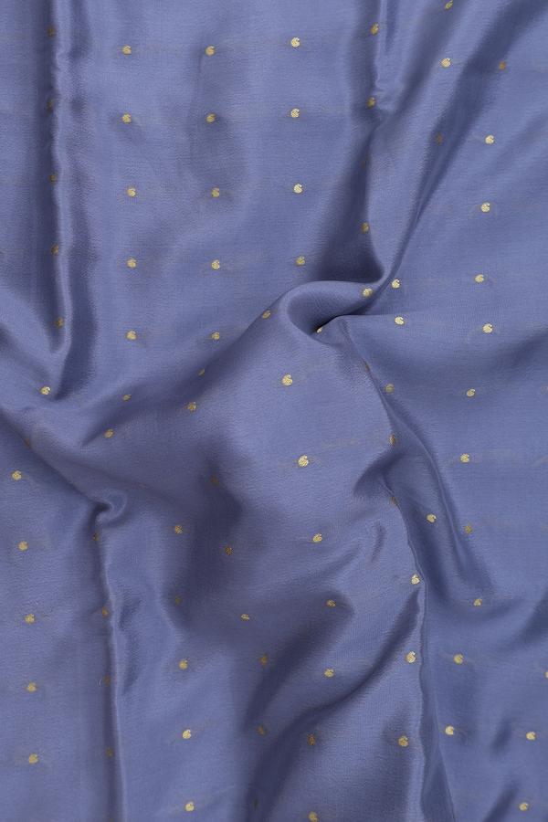 Mysore Silk Saree In Steel Blue With Zari Buttis