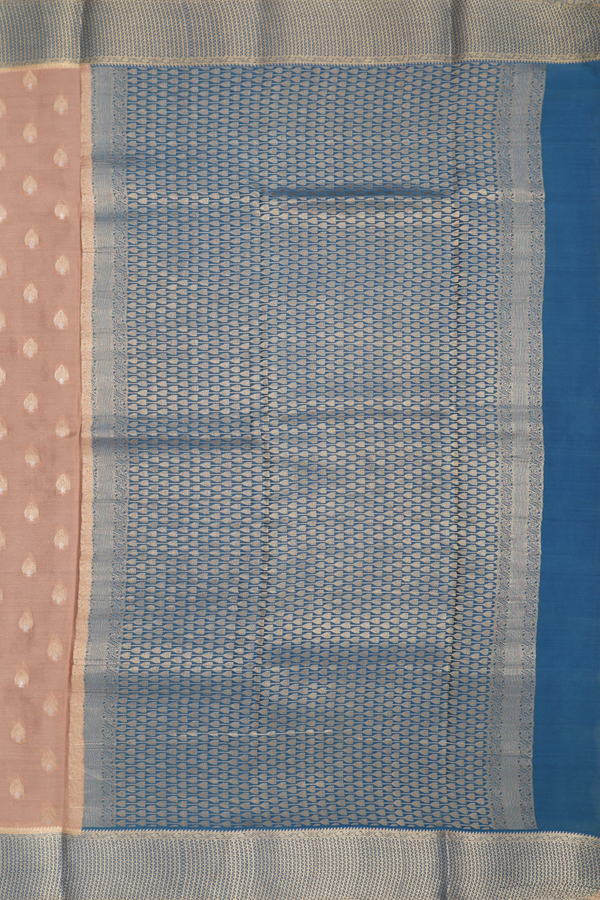 Mysore Silk Saree In Tan Brown With Zari Buttas