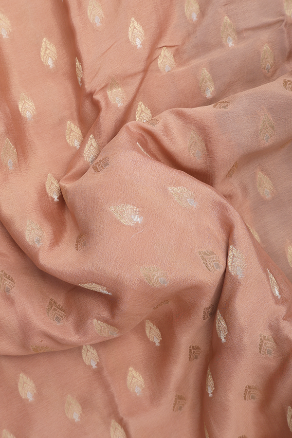 Mysore Silk Saree In Tan Brown With Zari Buttas