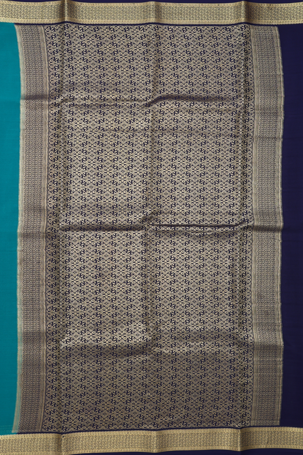 Mysore Silk Saree In Plain Teal Green With Contrast Border