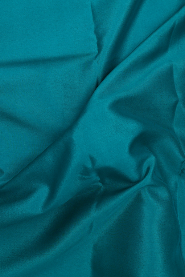 Mysore Silk Saree In Plain Teal Green With Contrast Border