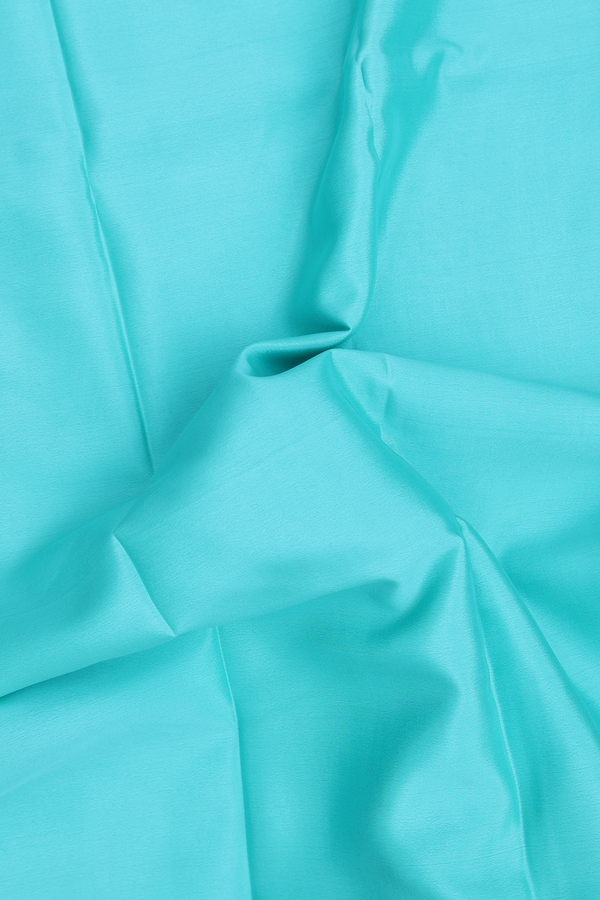 Mysore Silk Saree In Tiffany Blue With Contrast Border