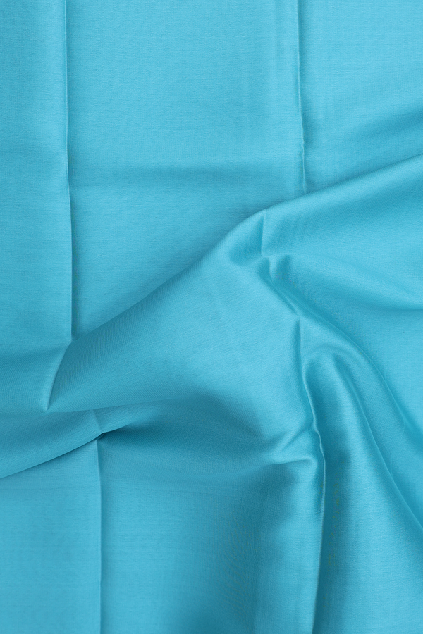 Mysore Silk Saree In Turkish Blue With Paisley Border