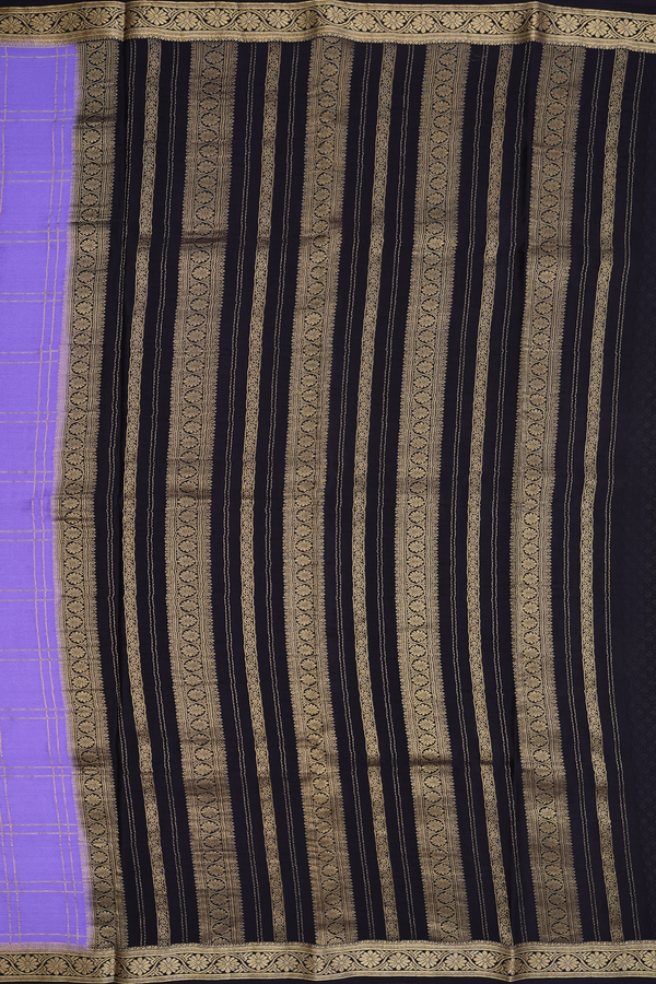 Mysore Silk Saree In Violet With Checks Design