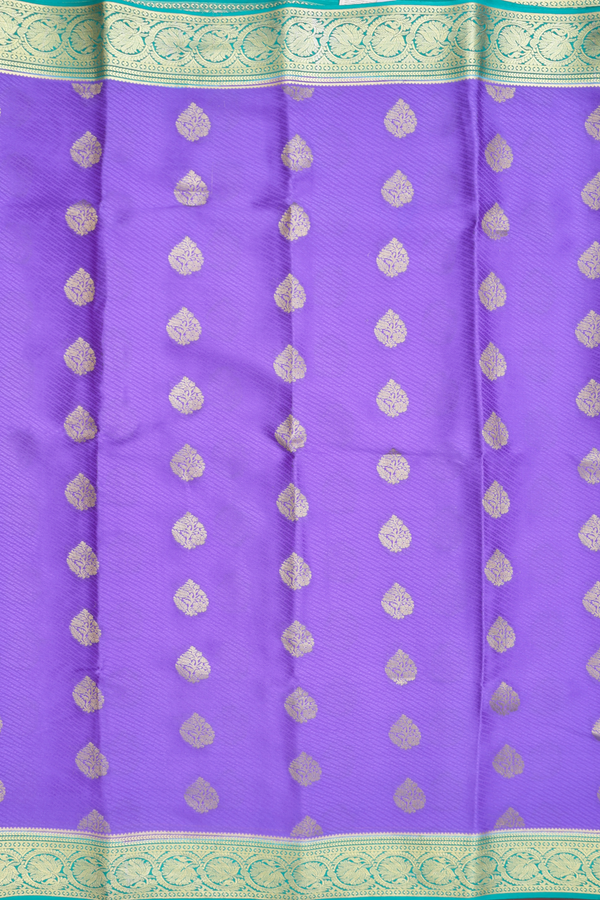 Mysore Silk Saree In Violet With Zari Buttas