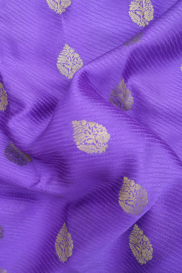 Mysore Silk Saree In Violet With Zari Buttas