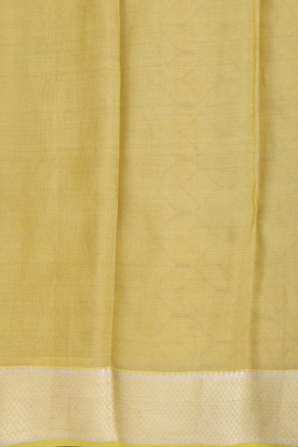 Mysore Silk Saree In Yellow With Brocade Design