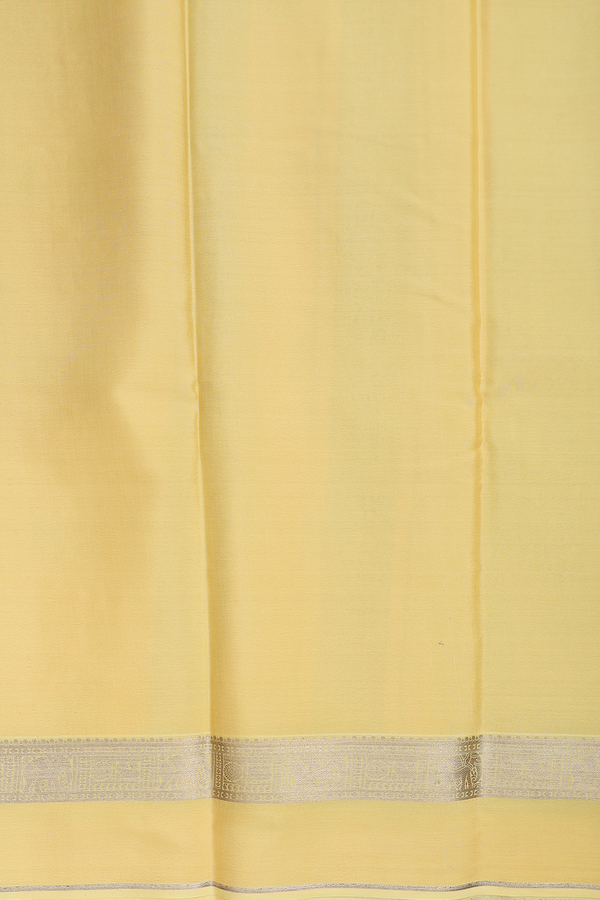 Mysore Silk Saree In Yellow With Elephant Buttas
