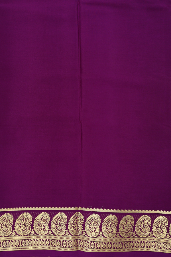 Mysore Silk Saree In Yellow With Paisley Border