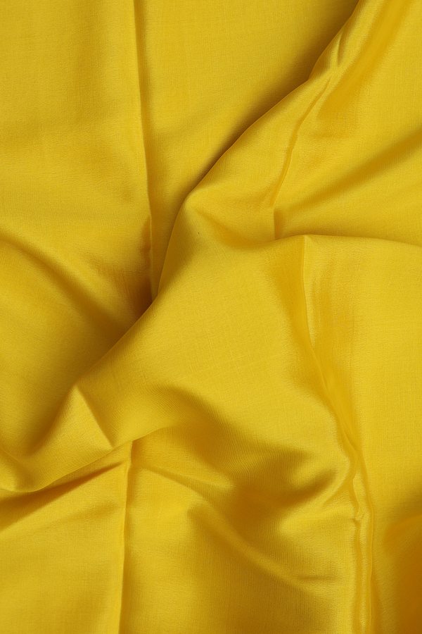 Mysore Silk Saree In Yellow With Peacock Border