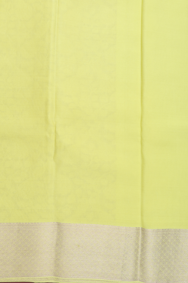 Mysore Silk Saree In Yellow With Peacock Design