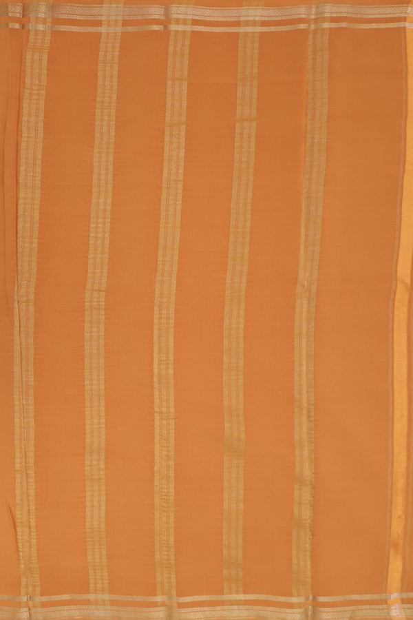 Mysore Silk Saree Ochre Orange With Checks Design