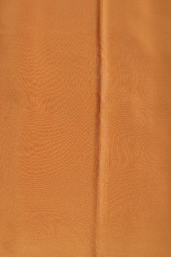 Mysore Silk Saree Ochre Orange With Checks Design