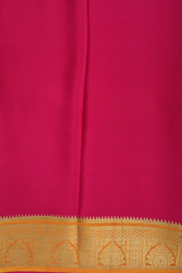 Mysore Silk Saree Plain Bold Green With Ganga Jamuna Border