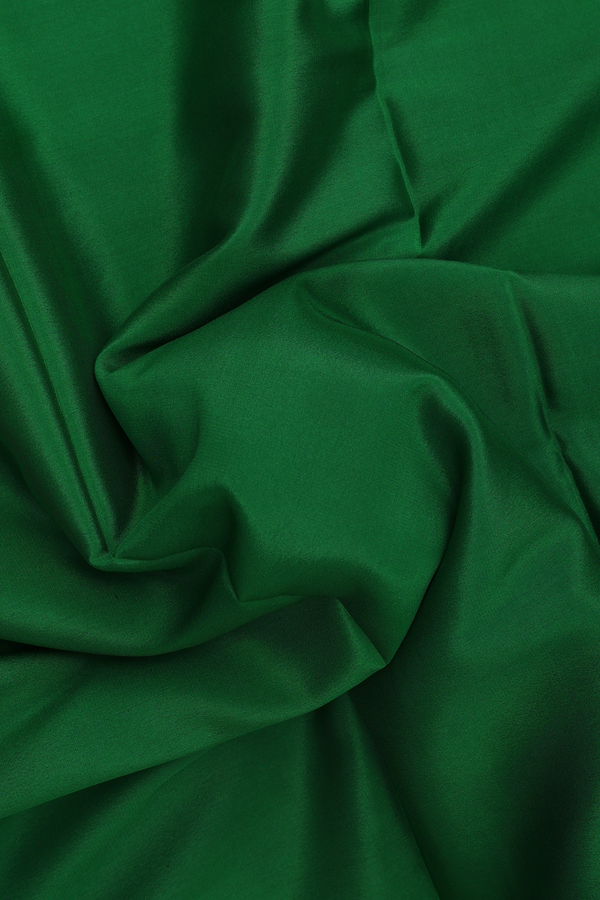 Mysore Silk Saree Plain Bold Green With Ganga Jamuna Border