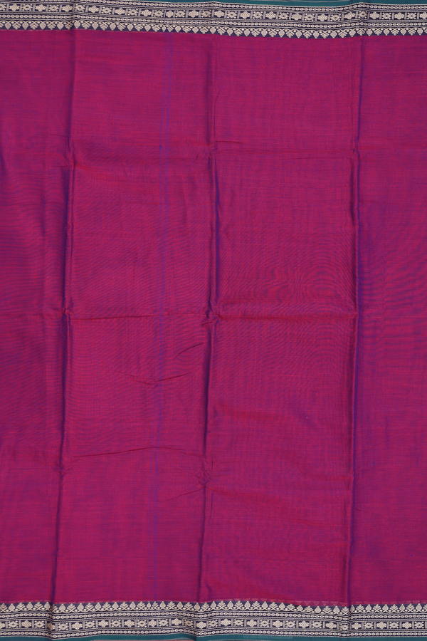 Narayanpet Cotton Saree In Berry Purple With Contrast Border