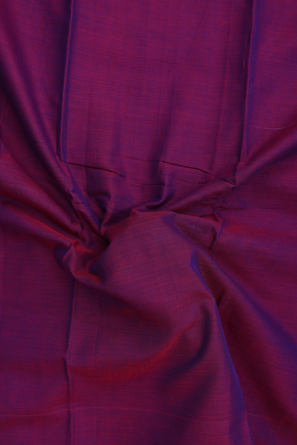 Narayanpet Cotton Saree In Berry Purple With Contrast Border