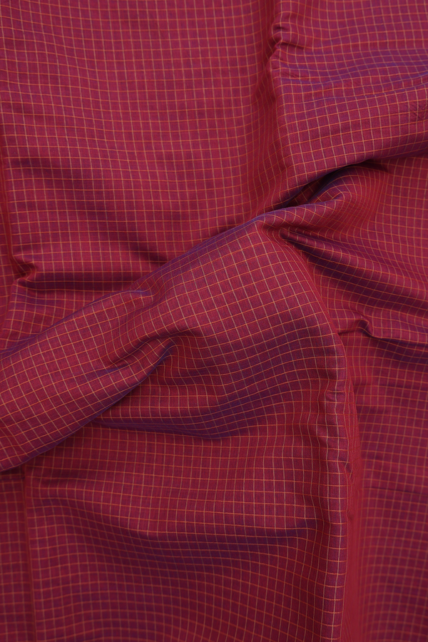 Narayanpet Cotton Saree In Red With Checks Design